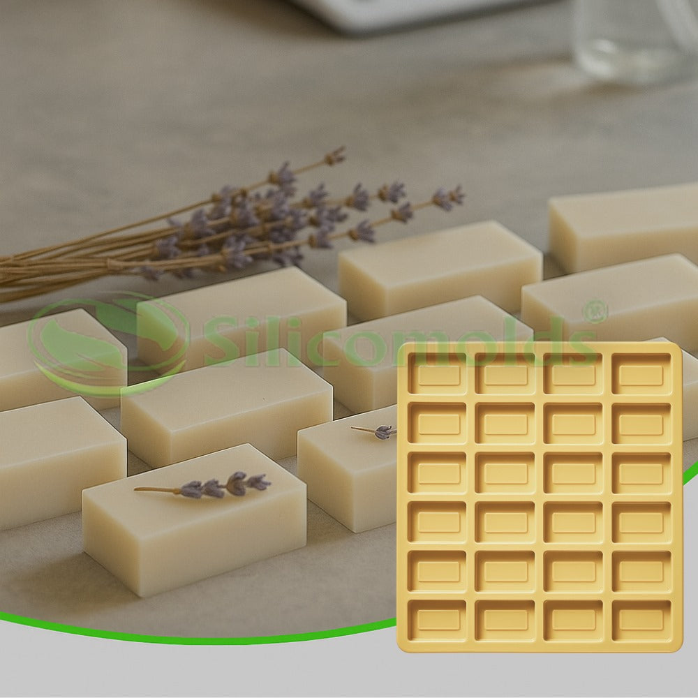 SILICOMOLDS - 10gms - Rectangle - 24 Cavities Silicone Soap Mold-URP046SM